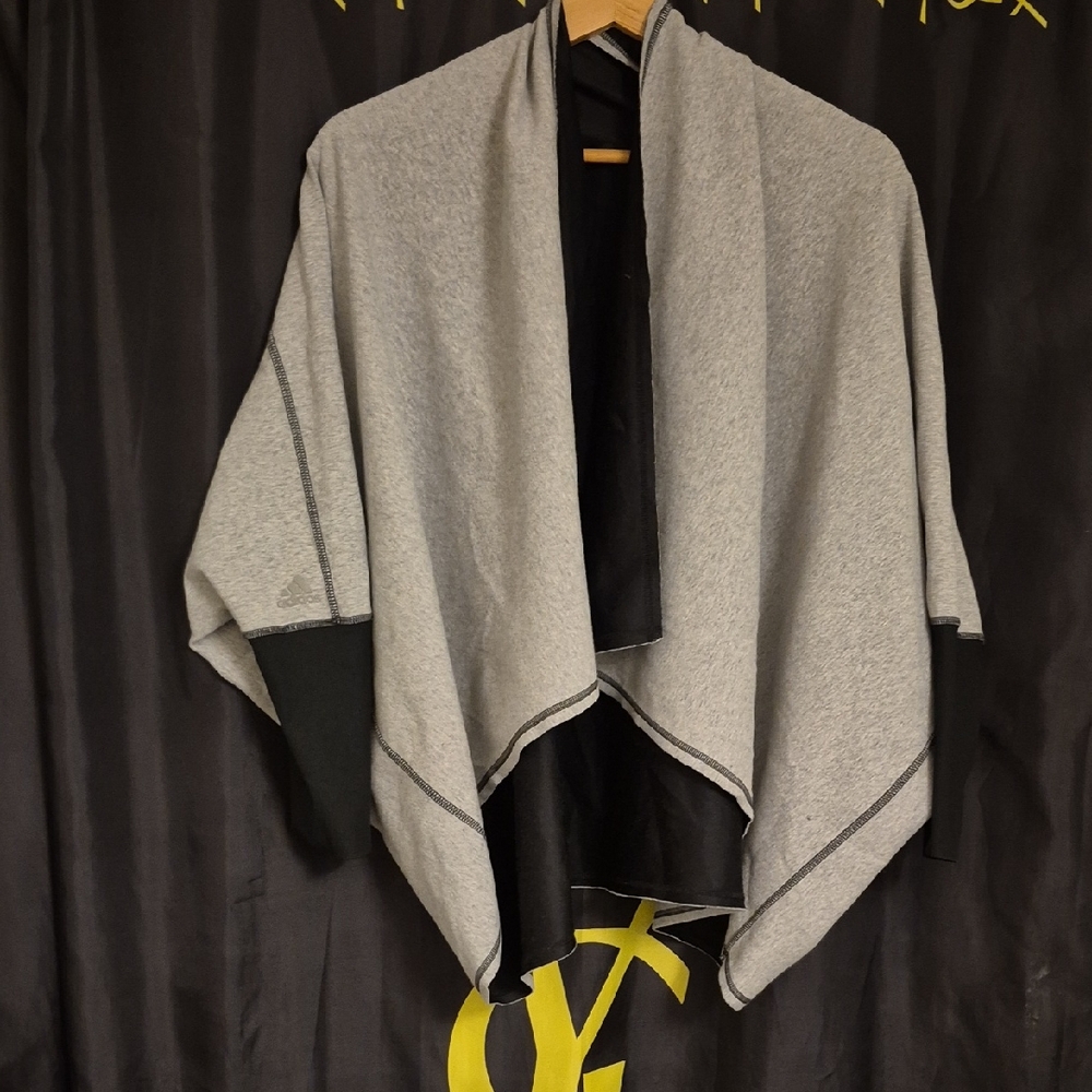 adidas Originals Heather Gray and Black Poncho